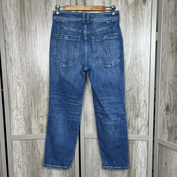 Anthropologie Pilcro Jeans Straight Leg Distressed Blue Color Stretch 28 - Picture 7 of 9